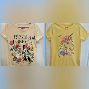 Disney Girls Minnie & Daisy Tee & Unicorn Tee, Size 7/8 New